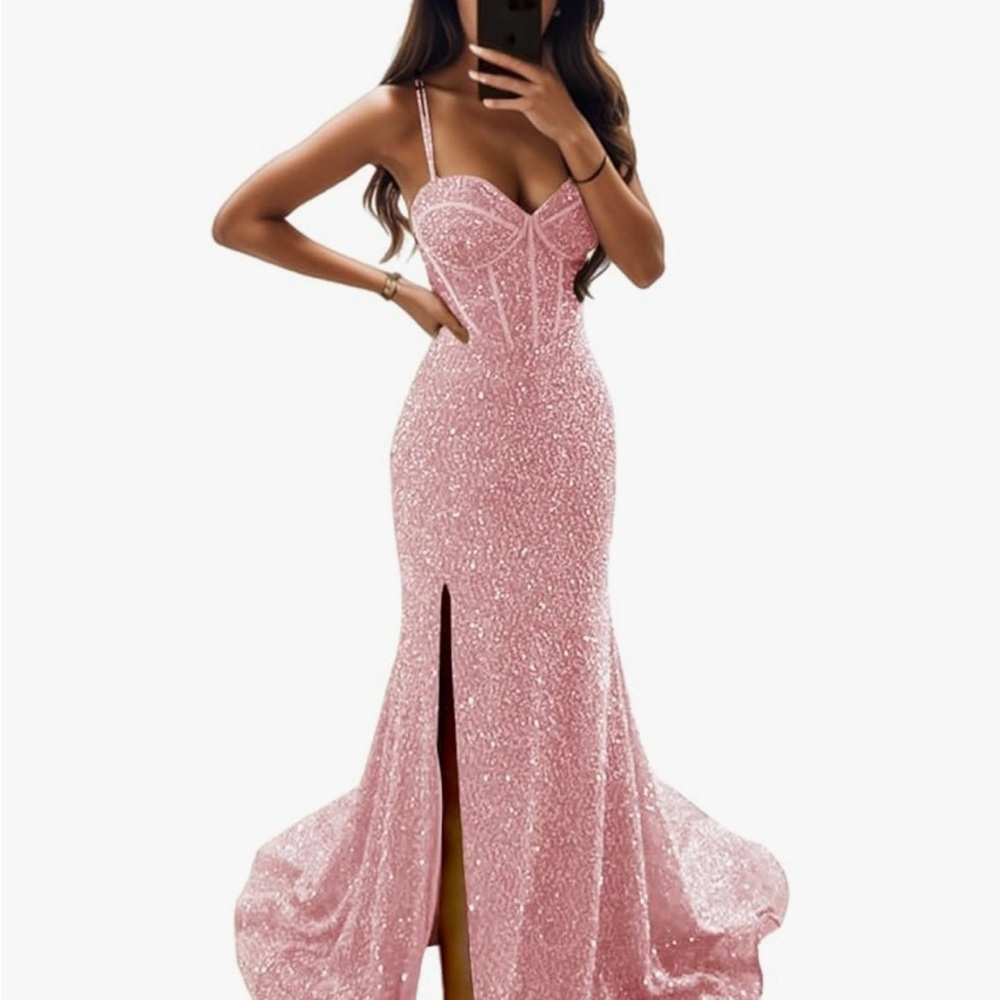 Pink Sequin Gown